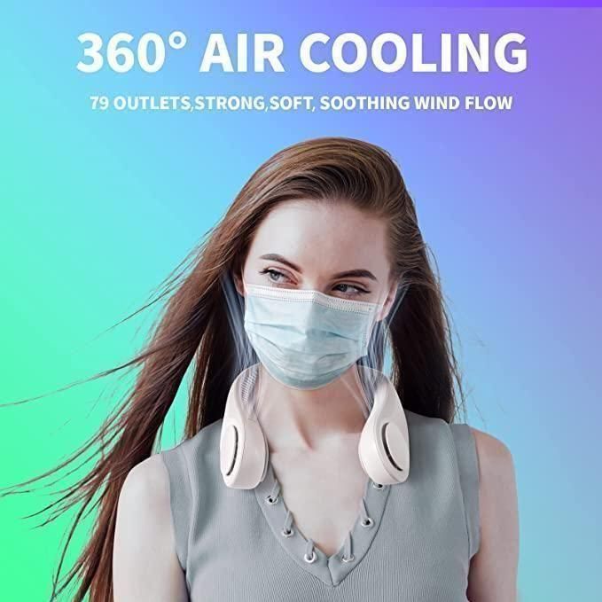 Portable Bladeless Neck Fan – Rechargeable & Wearable